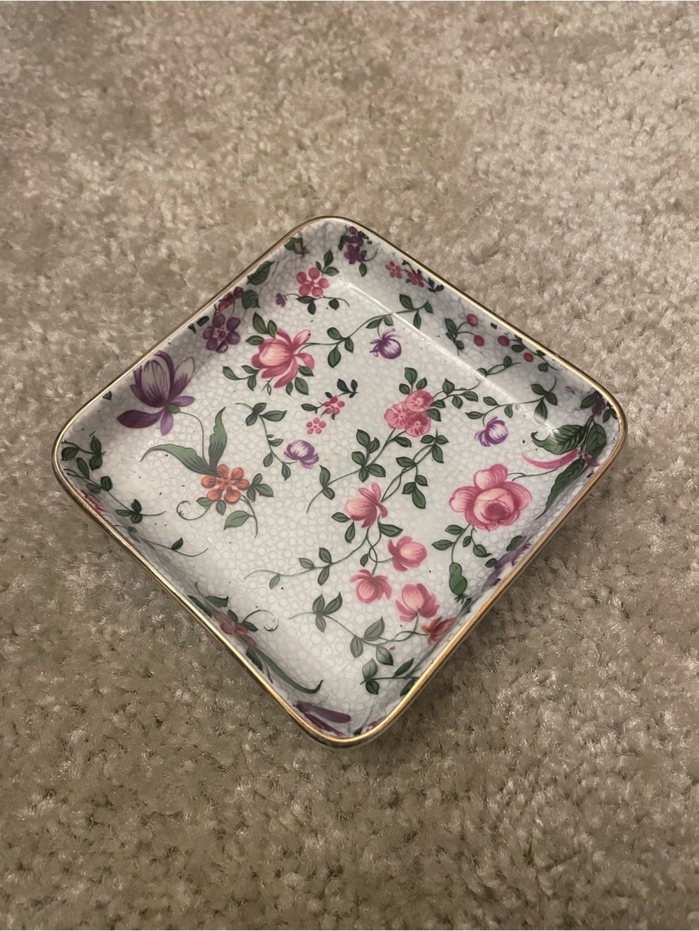 1930's BAVARIA FLORAL CHINA TRINKET TRAY CIC
